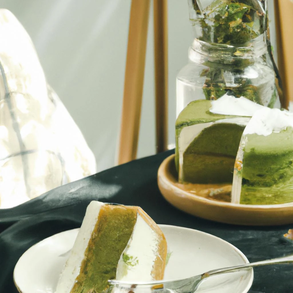 贅沢なティータイムを抹茶味シフォンケーキで